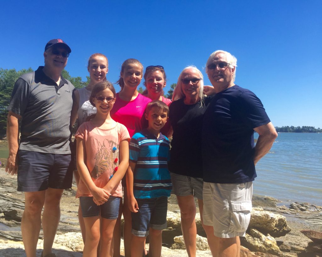 The whole crew at Wolfe's Neck Park, Maine