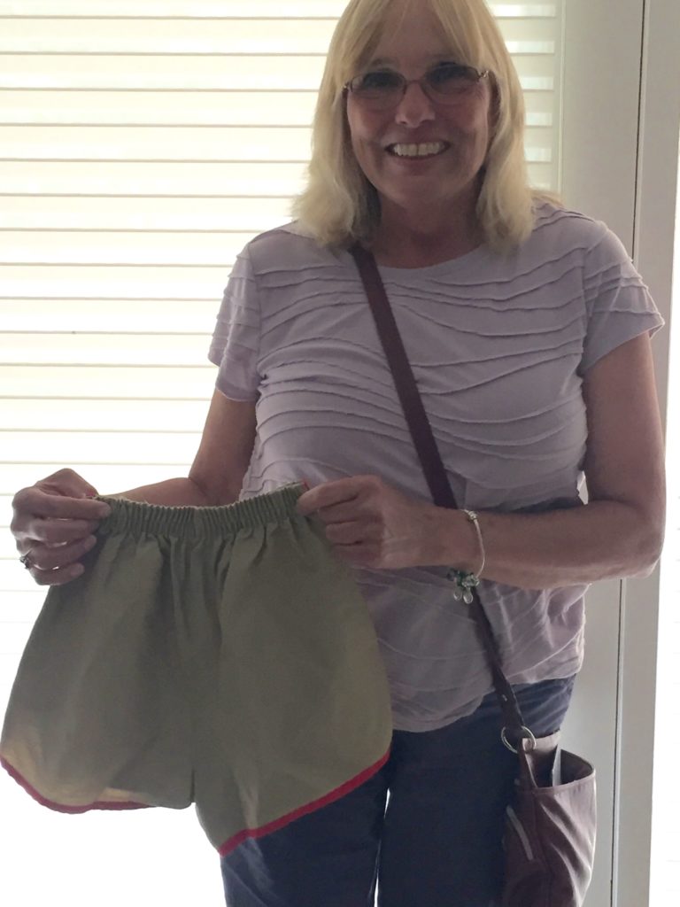 My sister Cindy and her "Fat" shorts