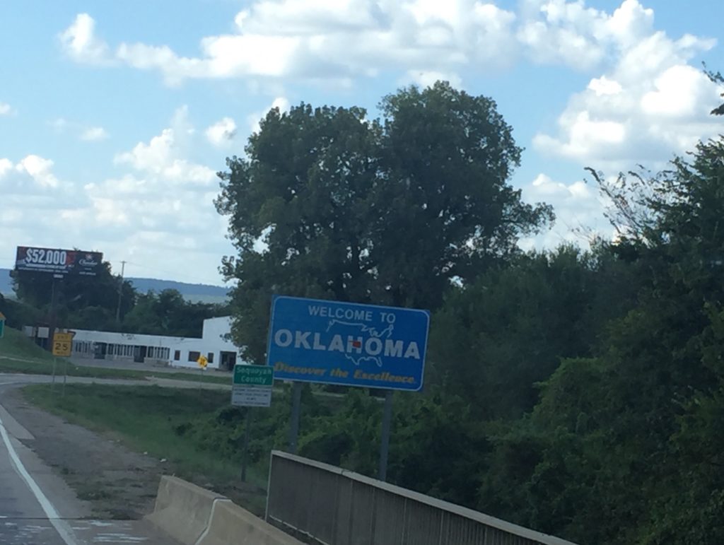 Welcome to Oklahoma along I 40 W